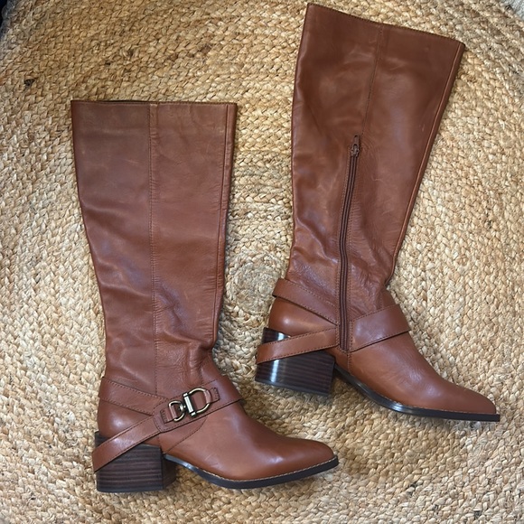 Design Lab Lord & Taylor Adelienne Western Style Pointed Toe Knee high Boot - Picture 2 of 8